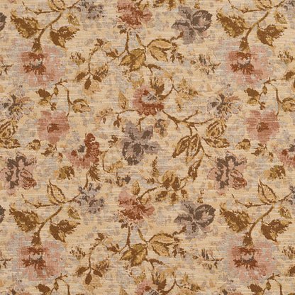 1521 Floral Antique Orange & Rust Charlotte Fabrics