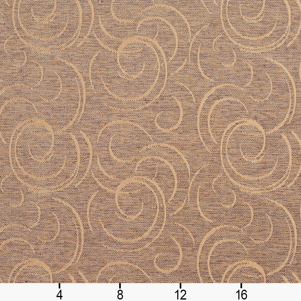 1648 Abstract & Geometric Antique Swirl Brown Charlotte Fabrics