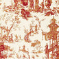 168276 CHINOIS Creme Red Schumacher Fabric