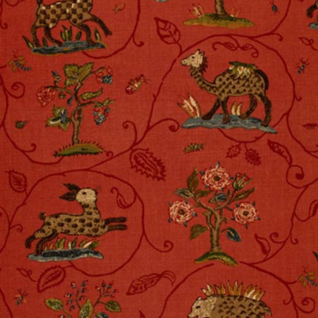 172762 LA MENAGERIE Flame Red Schumacher Fabric