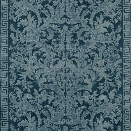 175111 CARLOTTA VELVET DAMASK Indigo Schumacher Fabric