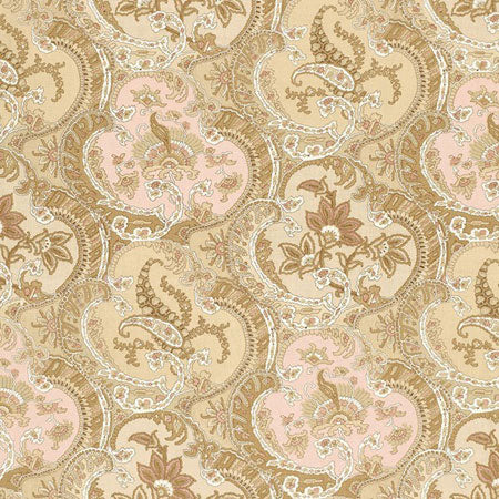 175552 PICKFAIR PAISLEY Camel Schumacher Fabric