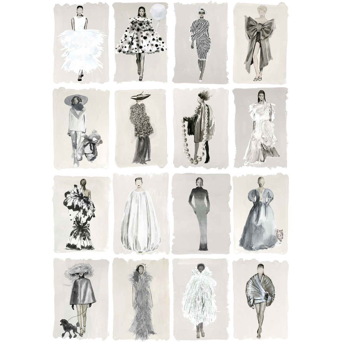 175/1002M-CS COLE & SON COUTURE CAROUSEL MONOCHROME