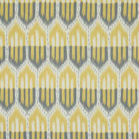 176081 BUKHARA IKAT Citrine Smoke Schumacher Fabric