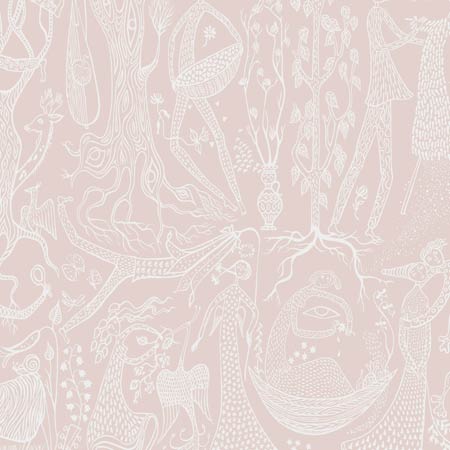 1764 POÈME D'AMOUR Blush Schumacher Wallpaper