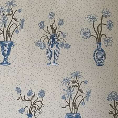 POSY WITH DOTS Sapphire Katie Ridder Wallpaper