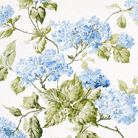 180822 SUMMER HYDRANGEA Blue Hydrangea Schumacher Fabric