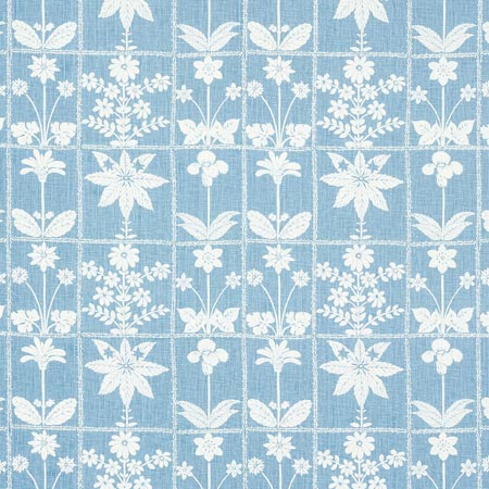 180892 GEORGIA WILDFLOWERS Blue Schumacher Fabric