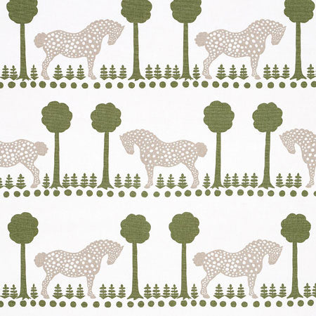 180900 POLKA DOT PONY Olive Schumacher Fabric