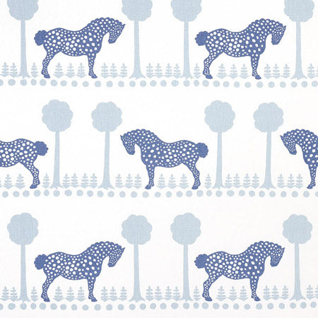 180901 POLKA DOT PONY Blue Schumacher Fabric