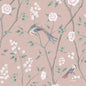 1901 PARADISE BIRDS Blush Shimmer Schumacher Wallpaper