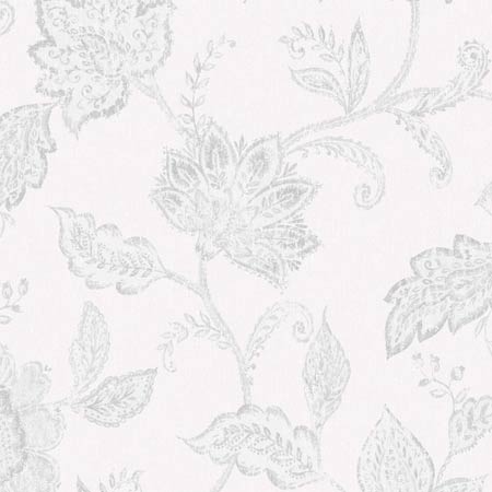 1930 INDIGO BLOOM Grey Schumacher Wallpaper