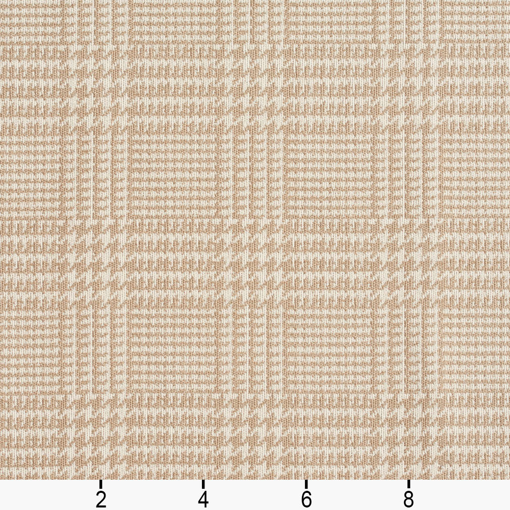 1942 Check & Houndstooth,Plaid Linen Beige & Taupe Charlotte Fabrics