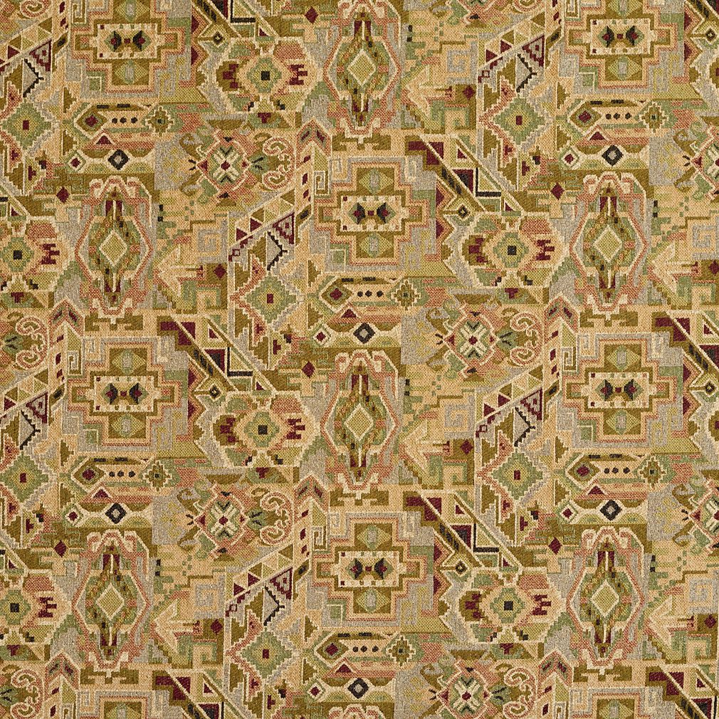 1951 Abstract & Geometric,Southwestern Aztec Green Charlotte Fabrics