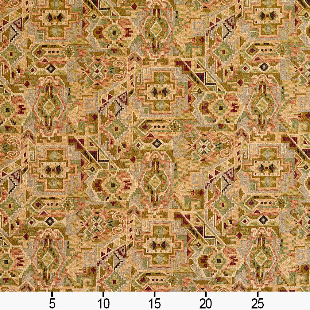 1951 Abstract & Geometric,Southwestern Aztec Green Charlotte Fabrics