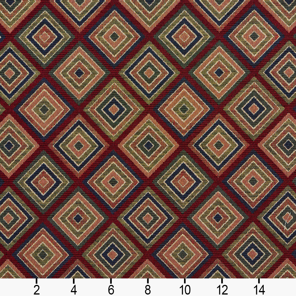 1965 Diamonds Merlot Diamond Red & Burgundy Charlotte Fabrics
