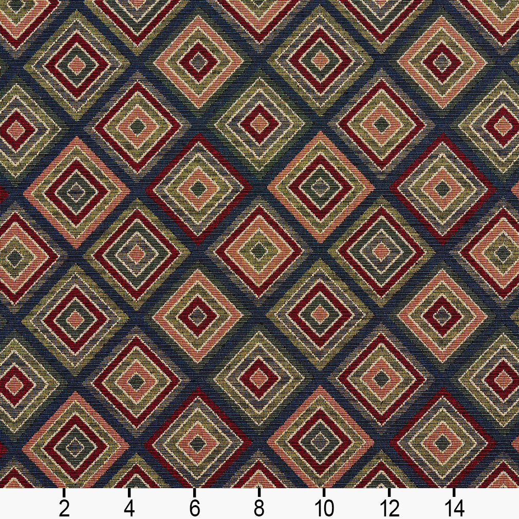 1967 Diamonds Navy Diamond Blue Charlotte Fabrics
