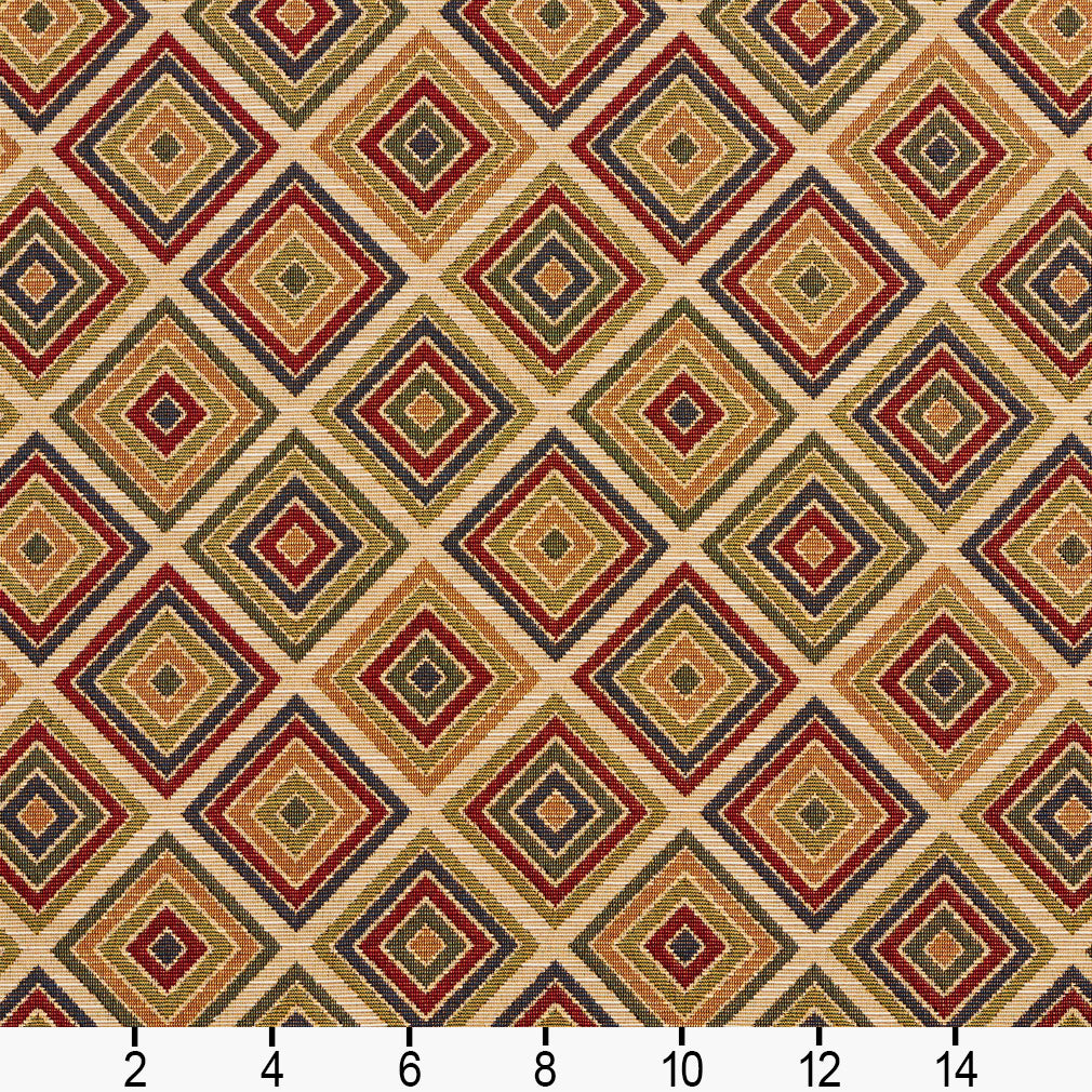 1968 Diamonds Ecru Diamond Gold & Yellow Charlotte Fabrics