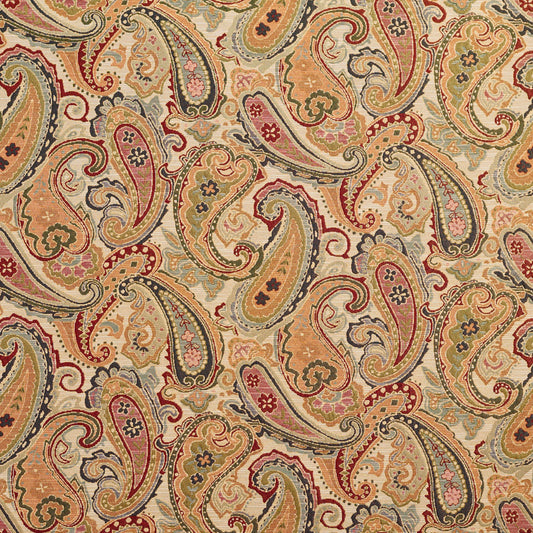 1972 Paisley Ecru Paisley Gold & Yellow Charlotte Fabrics