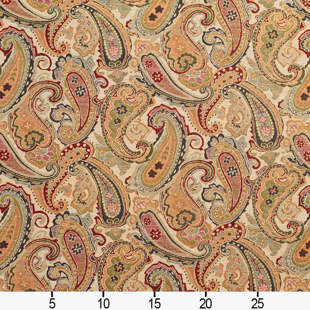 1972 Paisley Ecru Paisley Gold & Yellow Charlotte Fabrics