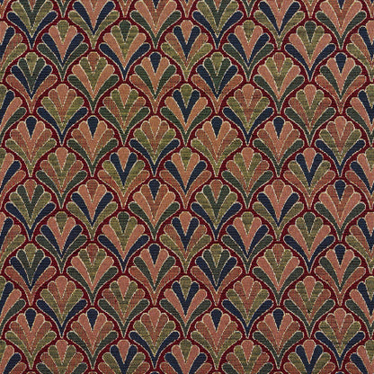 1973 Abstract & Geometric Merlot Fan Red & Burgundy Charlotte Fabrics
