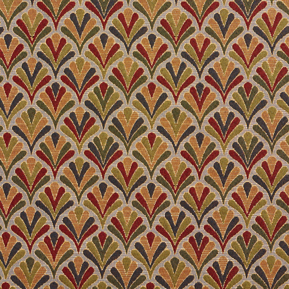 1974 Abstract & Geometric Heather Fan Red & Burgundy Charlotte Fabrics