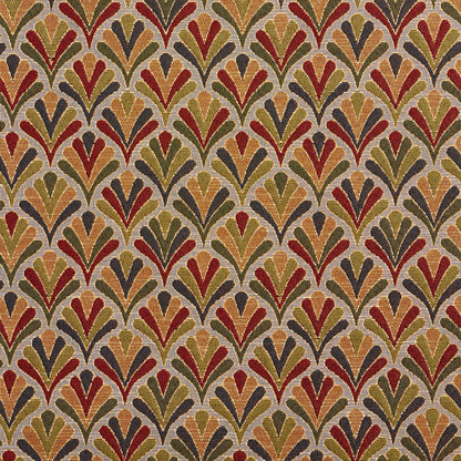 1974 Abstract & Geometric Heather Fan Red & Burgundy Charlotte Fabrics