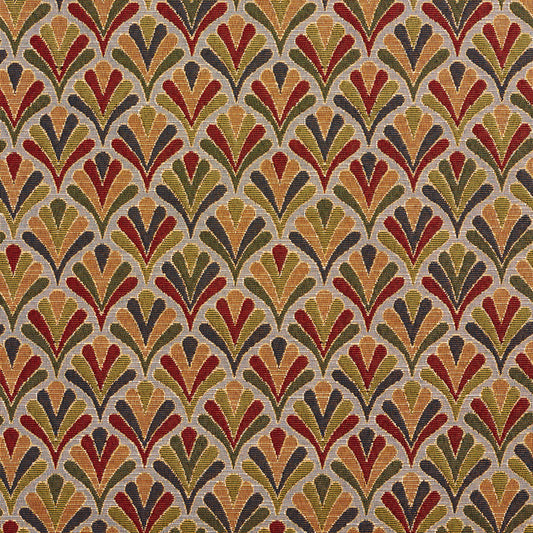 1974 Abstract & Geometric Heather Fan Red & Burgundy Charlotte Fabrics