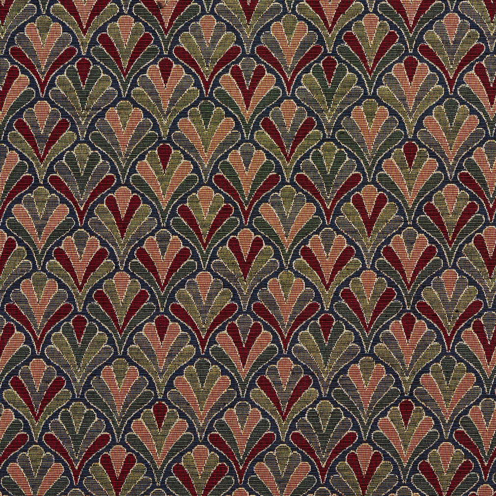 1975 Abstract & Geometric Navy Fan Blue Charlotte Fabrics