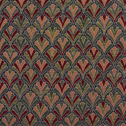 1975 Abstract & Geometric Navy Fan Blue Charlotte Fabrics