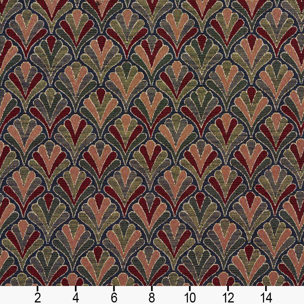 1975 Abstract & Geometric Navy Fan Blue Charlotte Fabrics