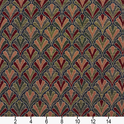 1975 Abstract & Geometric Navy Fan Blue Charlotte Fabrics