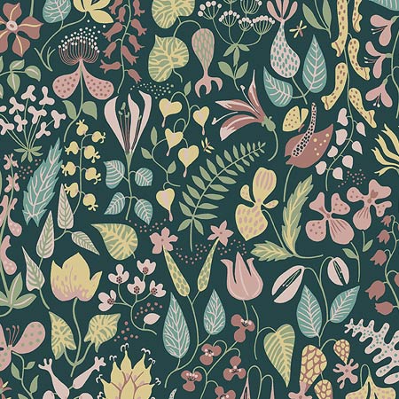 1976 HERBARIUM Spruce Schumacher Wallpaper