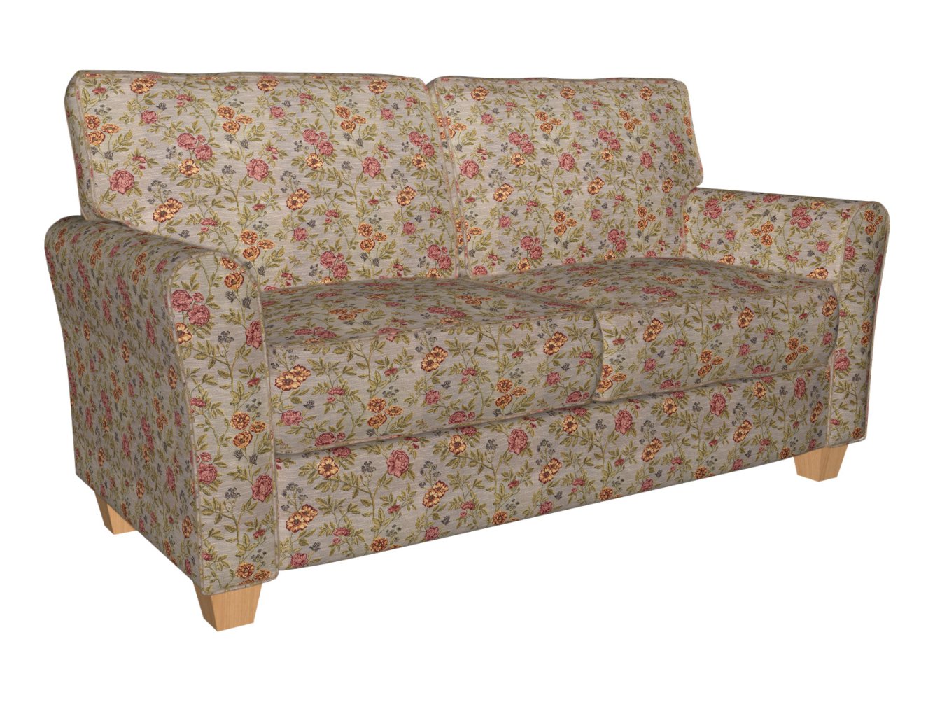 1978 Floral Heather Bouquet Blue,Orange & Rust,Pink Charlotte Fabrics
