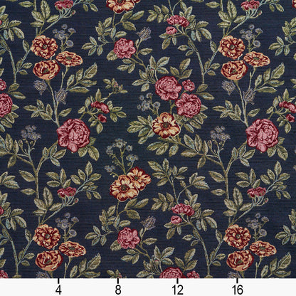 1979 Floral Navy Bouquet Blue Charlotte Fabrics