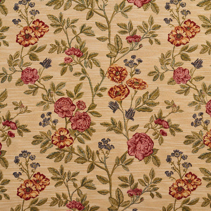 1980 Floral Ecru Bouquet Pink Charlotte Fabrics