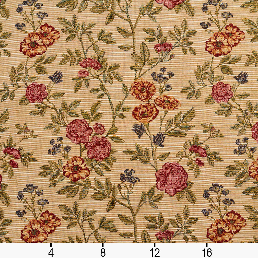 1980 Floral Ecru Bouquet Pink Charlotte Fabrics