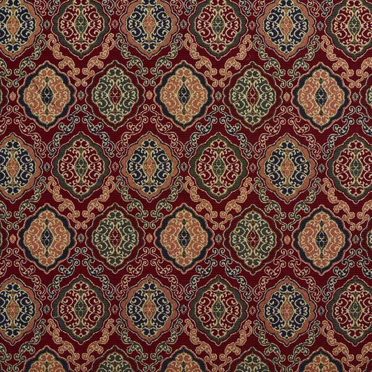 1981 Abstract & Geometric Merlot Heirloom Red & Burgundy Charlotte Fabrics