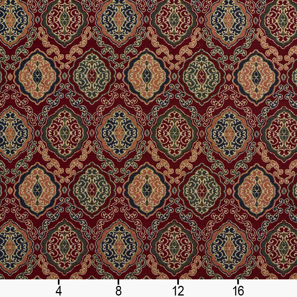 1981 Abstract & Geometric Merlot Heirloom Red & Burgundy Charlotte Fabrics