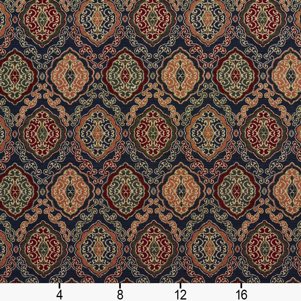 1983 Abstract & Geometric Navy Heirloom Blue Charlotte Fabrics