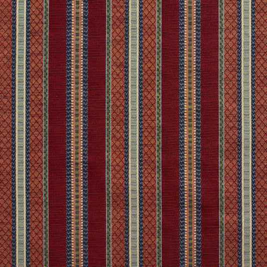 1985 Stripe Merlot Stripe Red & Burgundy Charlotte Fabrics
