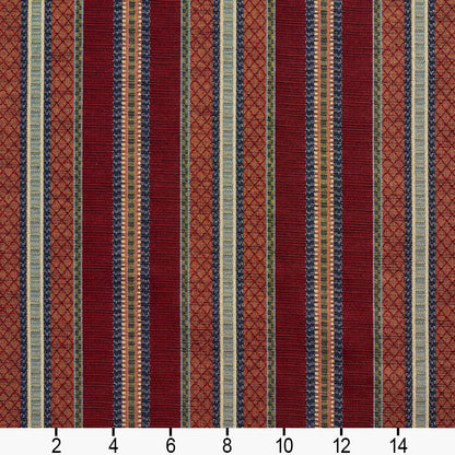1985 Stripe Merlot Stripe Red & Burgundy Charlotte Fabrics