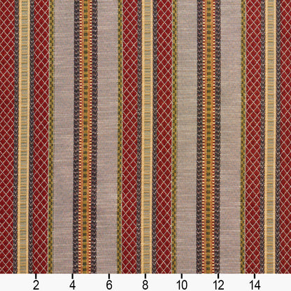 1986 Stripe Heather Stripe Blue,Red & Burgundy Charlotte Fabrics