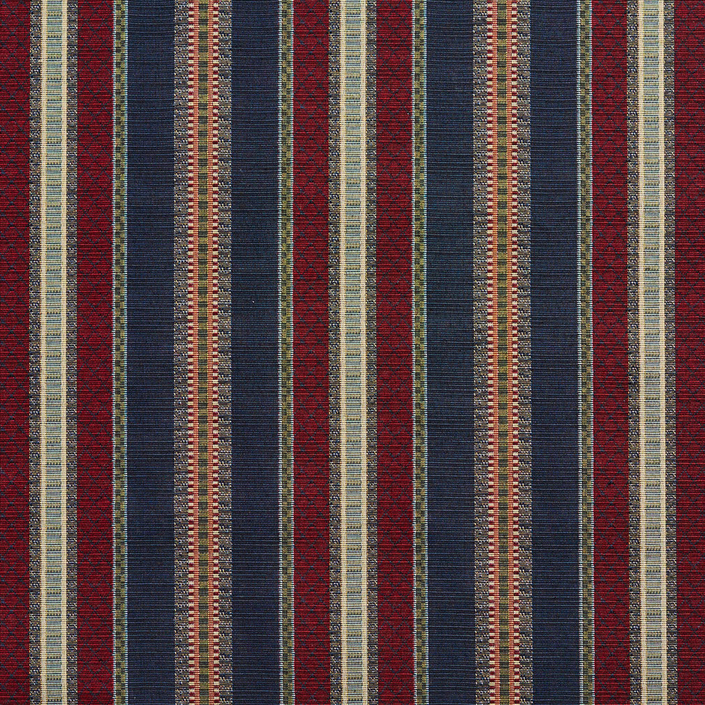 1987 Stripe Navy Stripe Blue,Red & Burgundy Charlotte Fabrics
