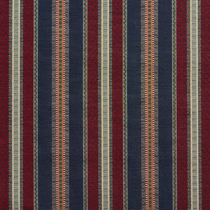 1987 Stripe Navy Stripe Blue,Red & Burgundy Charlotte Fabrics