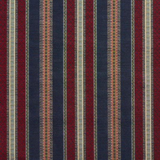 1987 Stripe Navy Stripe Blue,Red & Burgundy Charlotte Fabrics