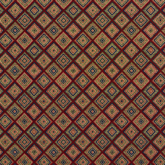 1989 Diamonds,Small Scale Merlot Red & Burgundy Charlotte Fabrics