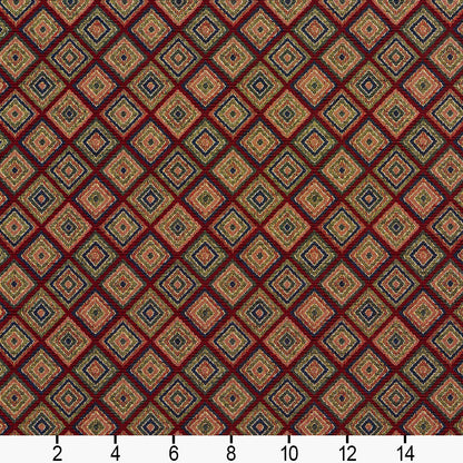 1989 Diamonds,Small Scale Merlot Red & Burgundy Charlotte Fabrics