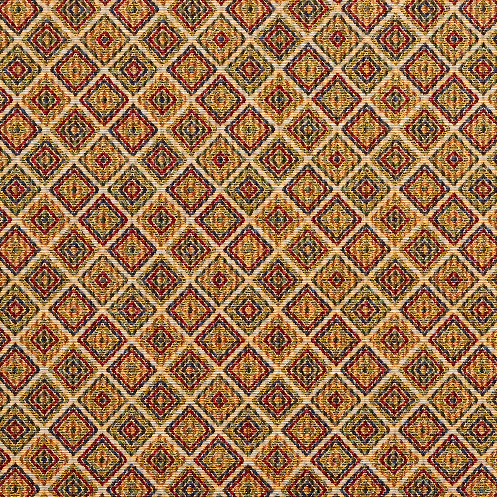 1992 Diamonds,Small Scale Ecru Red & Burgundy Charlotte Fabrics