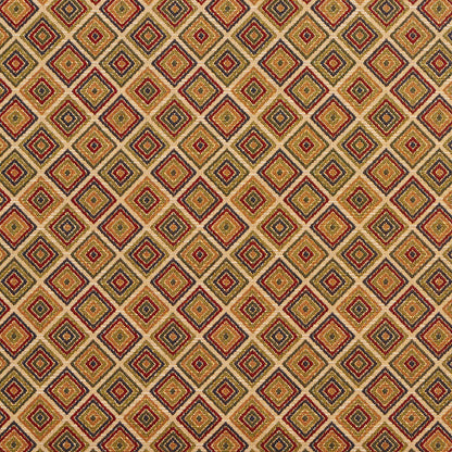 1992 Diamonds,Small Scale Ecru Red & Burgundy Charlotte Fabrics